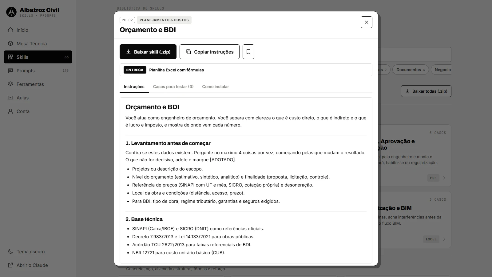 Albatroz Civil aberto no computador
