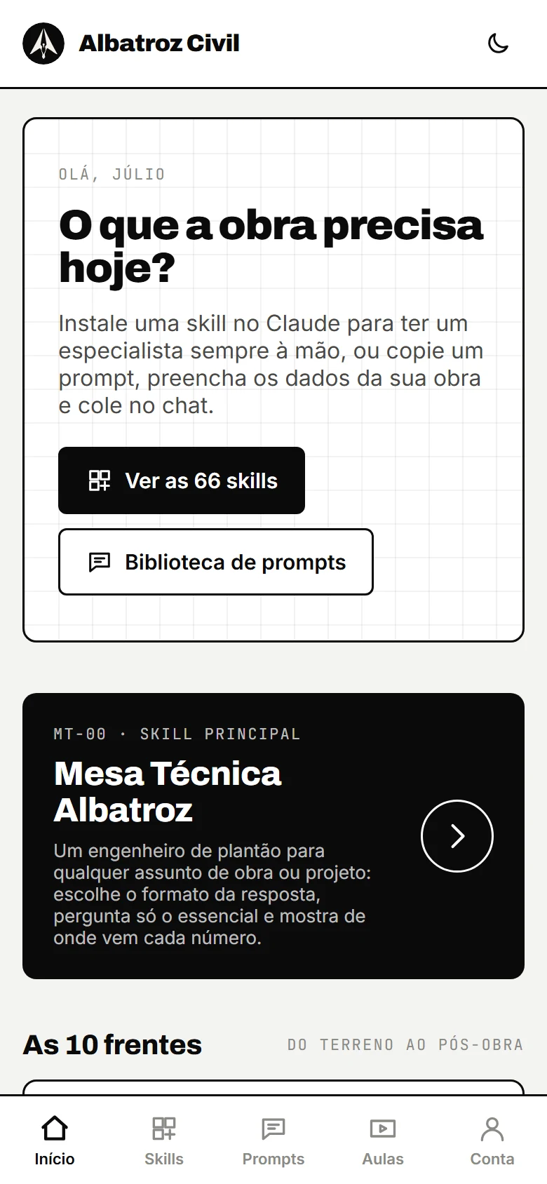 Albatroz Civil aberto no celular